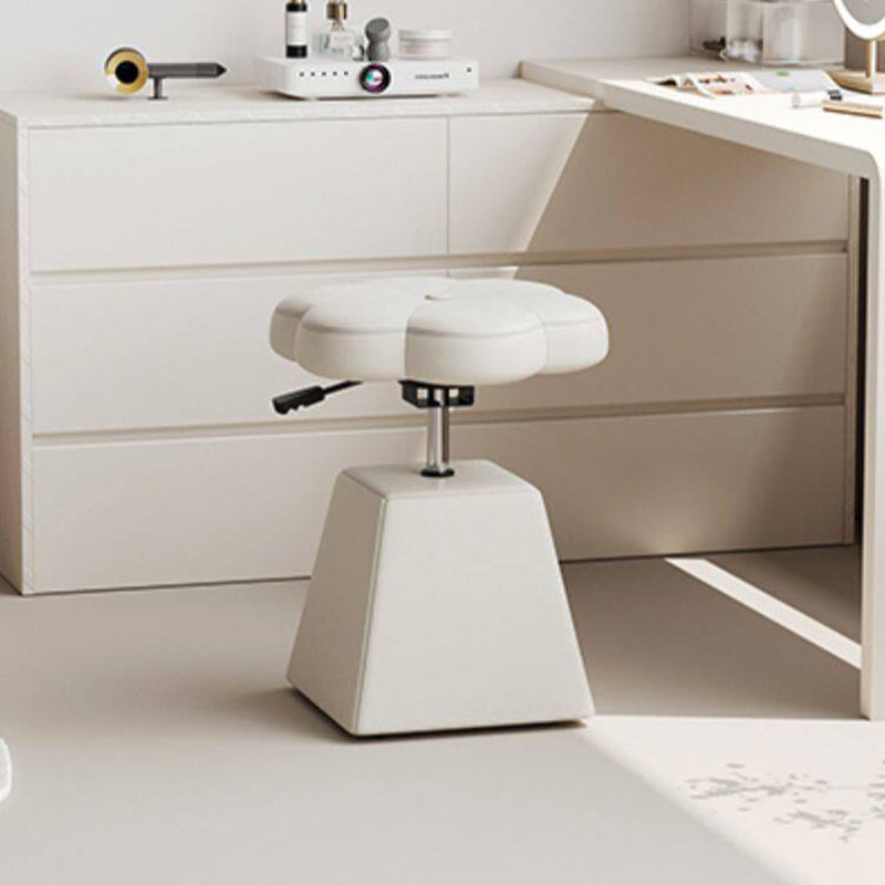 Tabouret de coiffeuse pivotant, relevable, sans dossier ni accoudoirs, en bois et mousse, en similicuir PU floral français traditionnel, pour chambre à coucher 