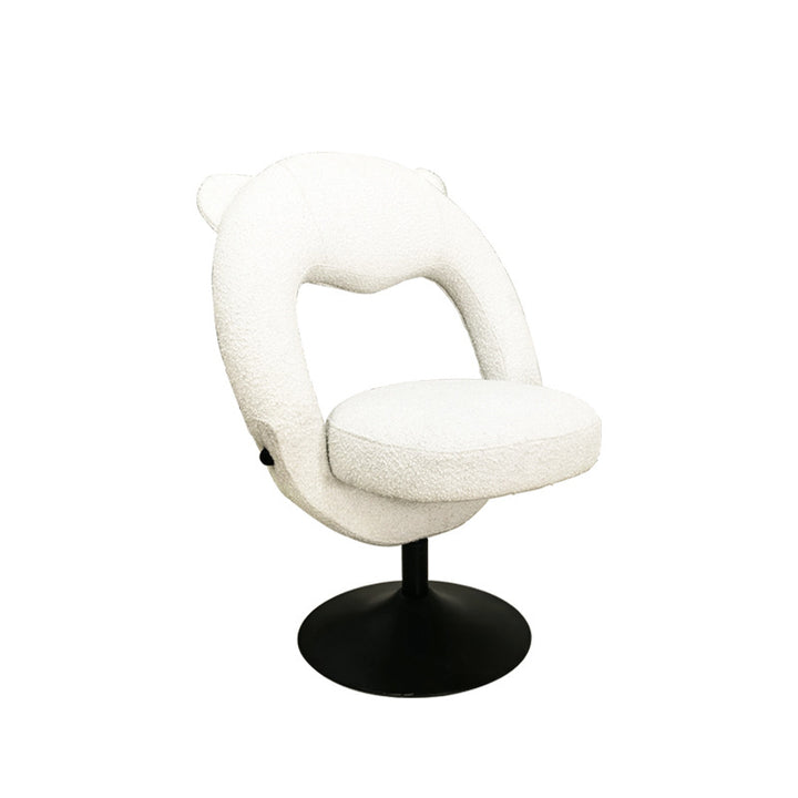 Contemporary Nordic Foldable Cartoon Bear Teddy Fleece Sponge Carbon Steel Liftable Vanity Stool Backrest For Bedroom