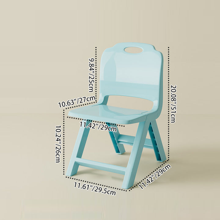 Chaise pliante pour enfants en plastique PP, moderne, minimaliste, rectangulaire incurvée, sans dossier ni accoudoirs, pour salon et bureau 