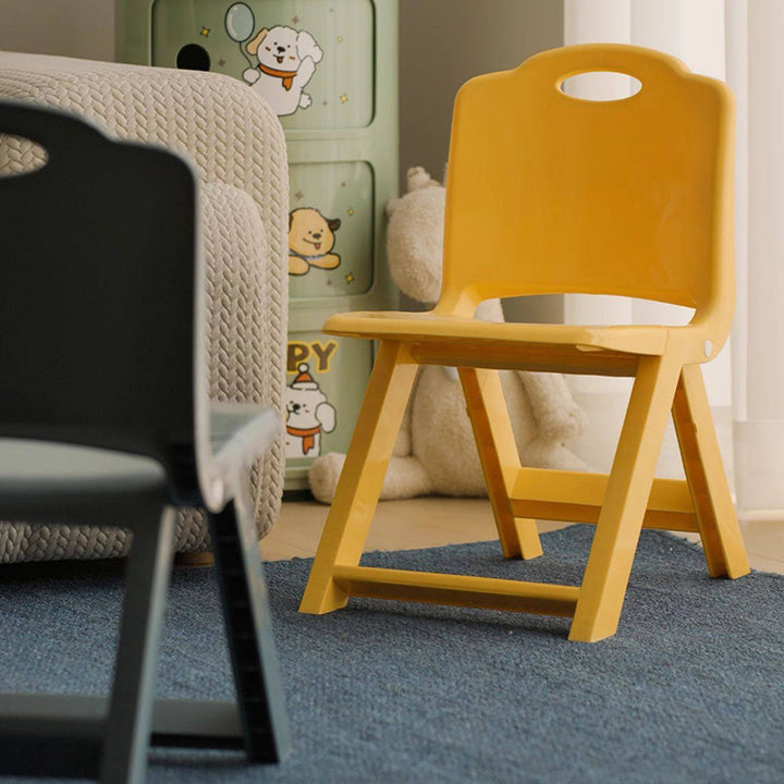 Chaise pliante pour enfants en plastique PP, moderne, minimaliste, rectangulaire incurvée, sans dossier ni accoudoirs, pour salon et bureau 