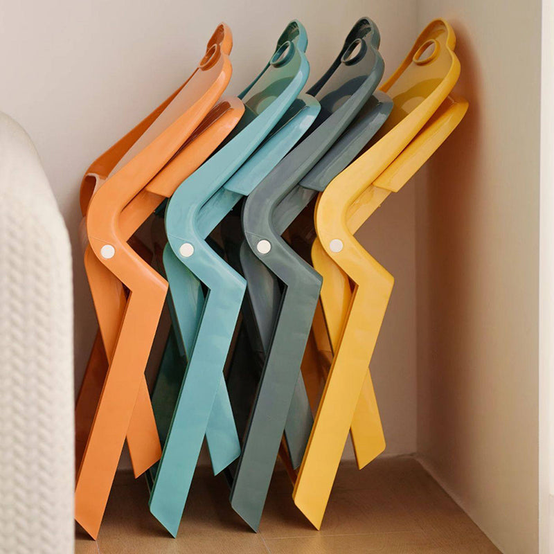 Chaise pliante pour enfants en plastique PP, moderne, minimaliste, rectangulaire incurvée, sans dossier ni accoudoirs, pour salon et bureau 