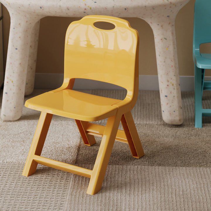 Chaise pliante pour enfants en plastique PP, moderne, minimaliste, rectangulaire incurvée, sans dossier ni accoudoirs, pour salon et bureau 