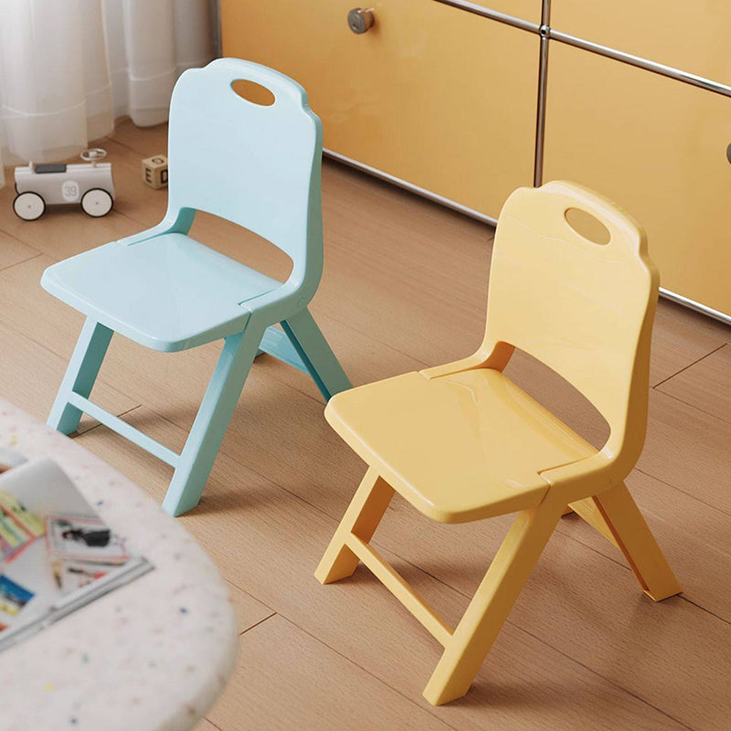 Chaise pliante pour enfants en plastique PP, moderne, minimaliste, rectangulaire incurvée, sans dossier ni accoudoirs, pour salon et bureau 
