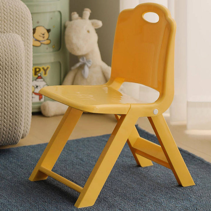 Chaise pliante pour enfants en plastique PP, moderne, minimaliste, rectangulaire incurvée, sans dossier ni accoudoirs, pour salon et bureau 