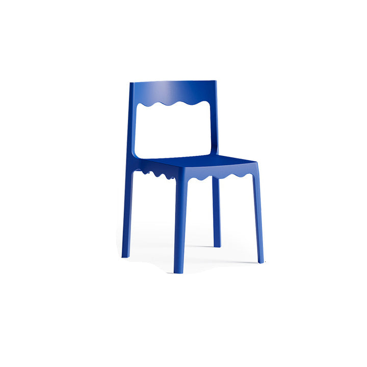 Chaise de salle à manger empilable carrée en plastique PP, style nordique contemporain, sans accoudoirs, avec dossier, pour salle à manger 