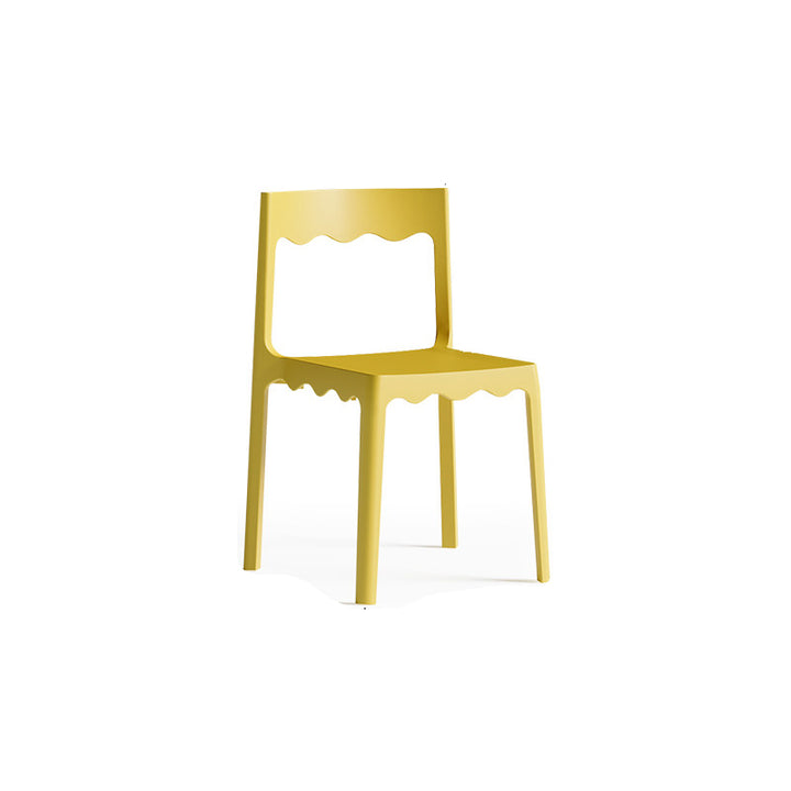 Chaise de salle à manger empilable carrée en plastique PP, style nordique contemporain, sans accoudoirs, avec dossier, pour salle à manger 