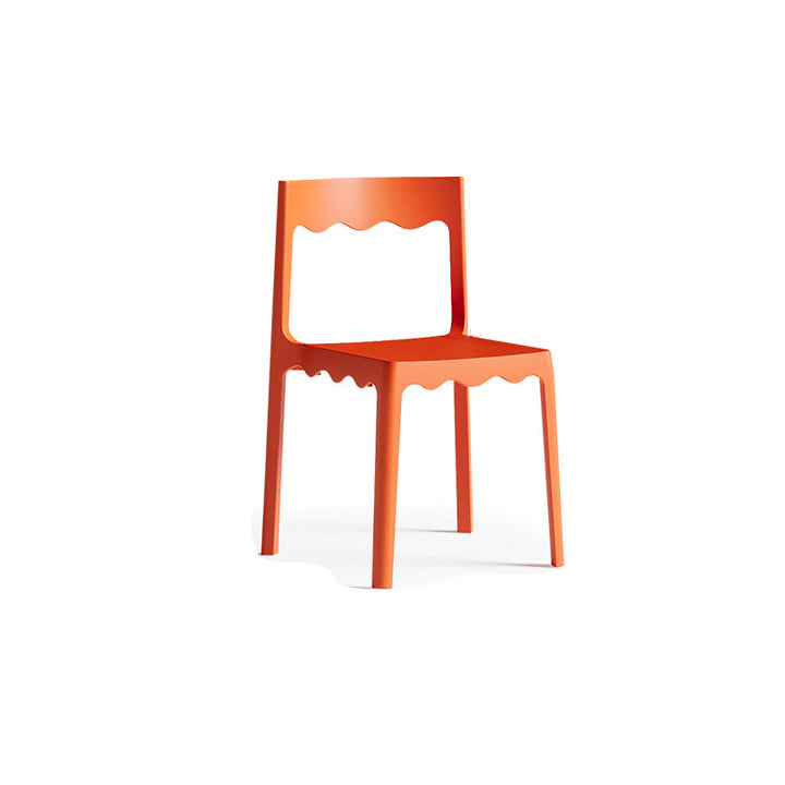 Chaise de salle à manger empilable carrée en plastique PP, style nordique contemporain, sans accoudoirs, avec dossier, pour salle à manger 
