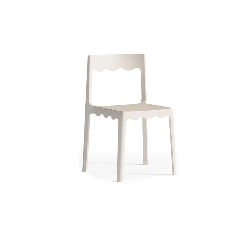 Chaise de salle à manger empilable carrée en plastique PP, style nordique contemporain, sans accoudoirs, avec dossier, pour salle à manger 