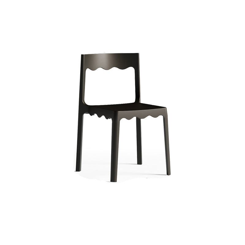 Chaise de salle à manger empilable carrée en plastique PP, style nordique contemporain, sans accoudoirs, avec dossier, pour salle à manger 