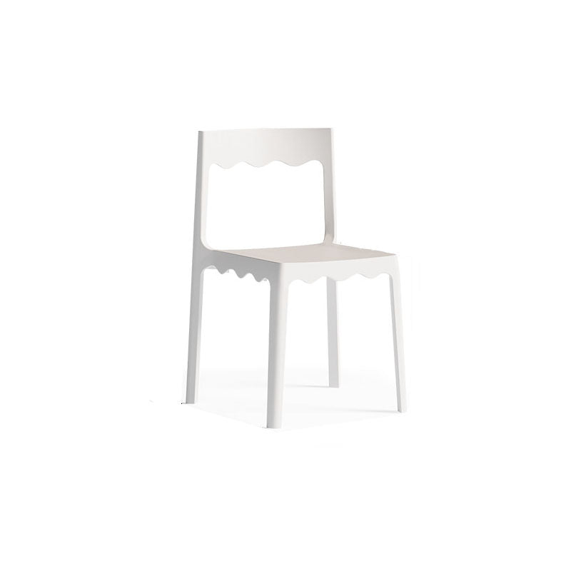 Chaise de salle à manger empilable carrée en plastique PP, style nordique contemporain, sans accoudoirs, avec dossier, pour salle à manger 