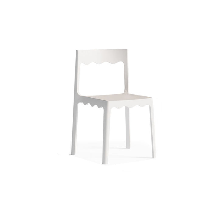 Chaise de salle à manger empilable carrée en plastique PP, style nordique contemporain, sans accoudoirs, avec dossier, pour salle à manger 