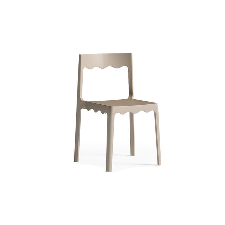 Chaise de salle à manger empilable carrée en plastique PP, style nordique contemporain, sans accoudoirs, avec dossier, pour salle à manger 