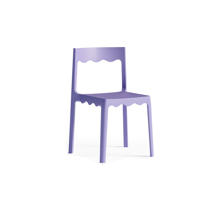 Chaise de salle à manger empilable carrée en plastique PP, style nordique contemporain, sans accoudoirs, avec dossier, pour salle à manger 