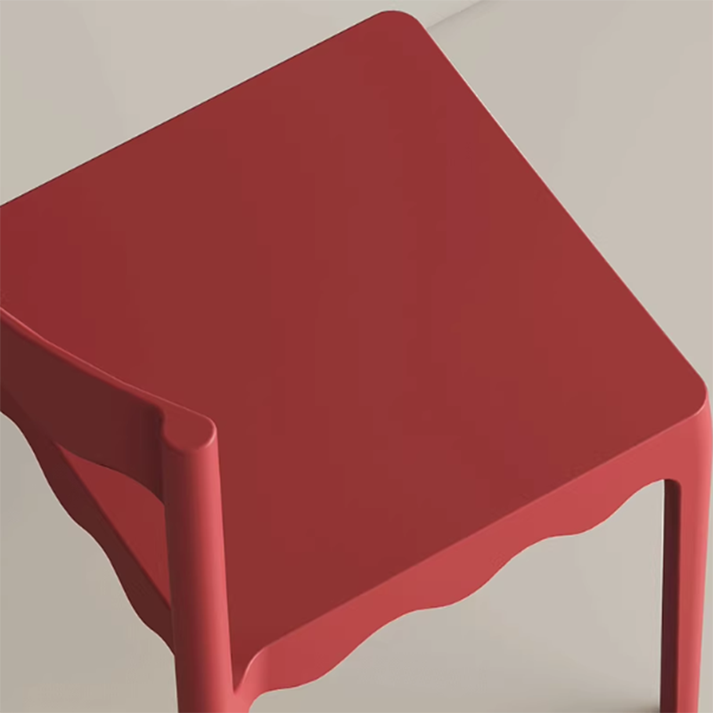 Chaise de salle à manger empilable carrée en plastique PP, style nordique contemporain, sans accoudoirs, avec dossier, pour salle à manger 