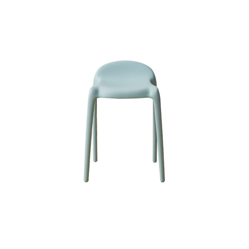 Chaise de salle à manger empilable en plastique PP incurvé, minimaliste moderne, sans dossier ni accoudoirs, pour salle à manger 