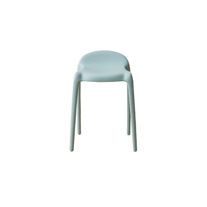 Chaise de salle à manger empilable en plastique PP incurvé, minimaliste moderne, sans dossier ni accoudoirs, pour salle à manger 