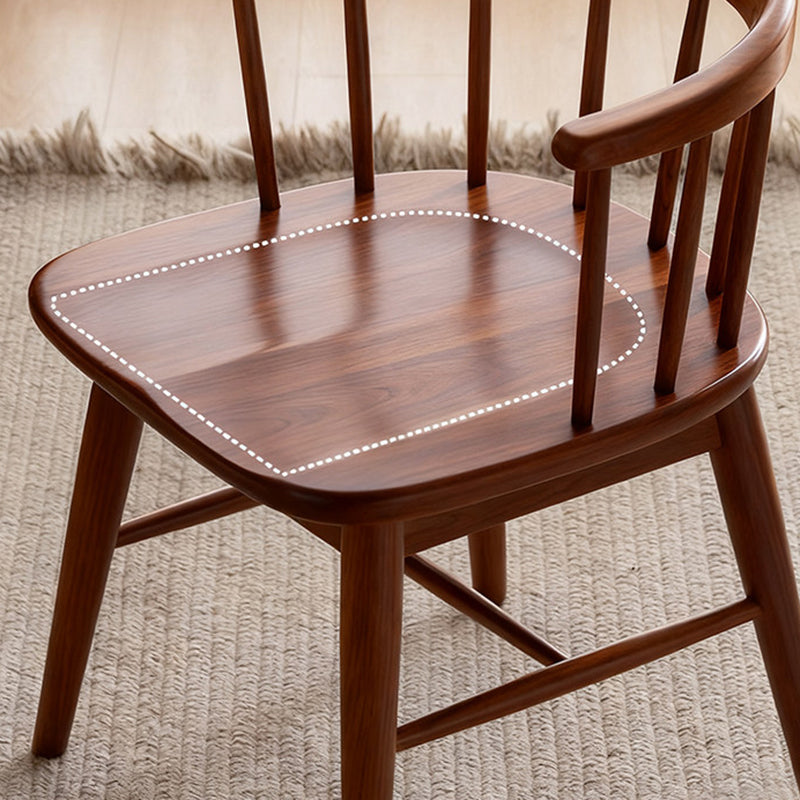 Traditional French Rubberwood Curved Rotatable Dining Chair Backrest Armless For Living Room &amp; Dining Room