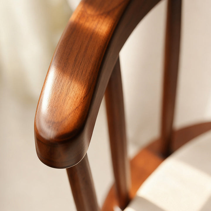 Traditional French Rubberwood Curved Rotatable Dining Chair Backrest Armless For Living Room &amp; Dining Room