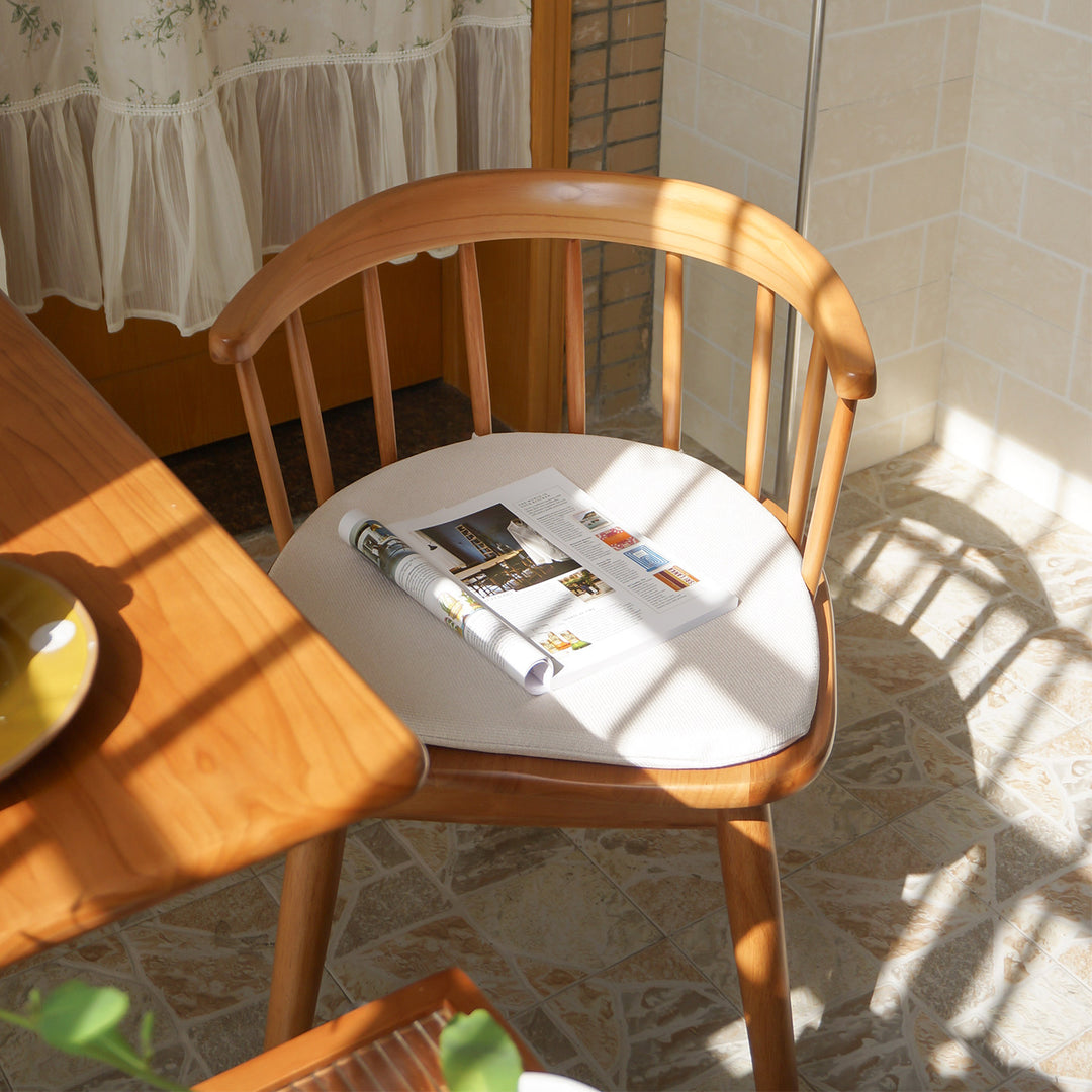 Traditional French Rubberwood Curved Rotatable Dining Chair Backrest Armless For Living Room &amp; Dining Room