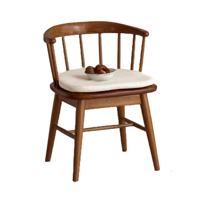 Traditional French Rubberwood Curved Rotatable Dining Chair Backrest Armless For Living Room &amp; Dining Room