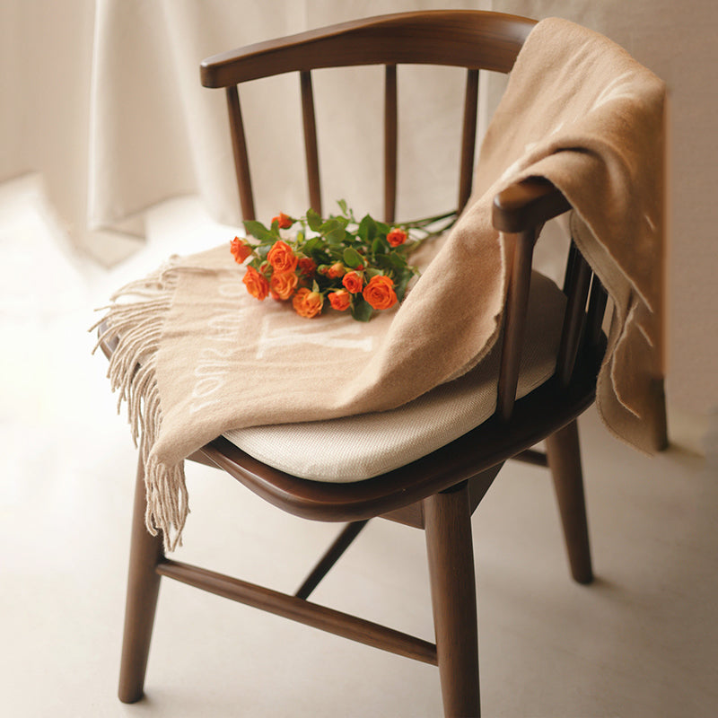 Traditional French Rubberwood Curved Rotatable Dining Chair Backrest Armless For Living Room &amp; Dining Room