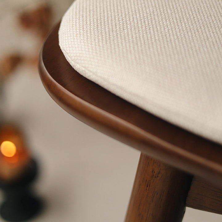 Traditional French Rubberwood Curved Rotatable Dining Chair Backrest Armless For Living Room &amp; Dining Room