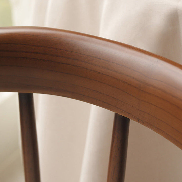 Traditional French Rubberwood Curved Rotatable Dining Chair Backrest Armless For Living Room &amp; Dining Room