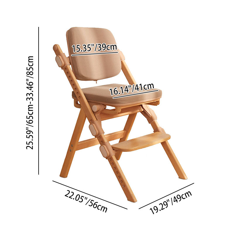 Modern Minimalist Triangular Cat Scratching Leather Beech &amp; Solid Wood Plywood Adjustable Kids Desk Chair Backrest Armrest For Study