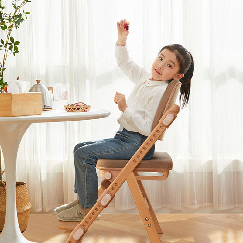 Modern Minimalist Triangular Cat Scratching Leather Beech &amp; Solid Wood Plywood Adjustable Kids Desk Chair Backrest Armrest For Study