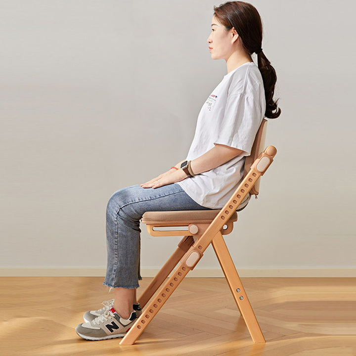 Modern Minimalist Triangular Cat Scratching Leather Beech &amp; Solid Wood Plywood Adjustable Kids Desk Chair Backrest Armrest For Study