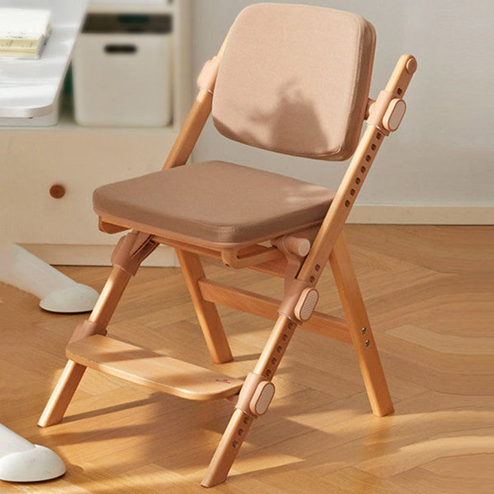 Modern Minimalist Triangular Cat Scratching Leather Beech &amp; Solid Wood Plywood Adjustable Kids Desk Chair Backrest Armrest For Study