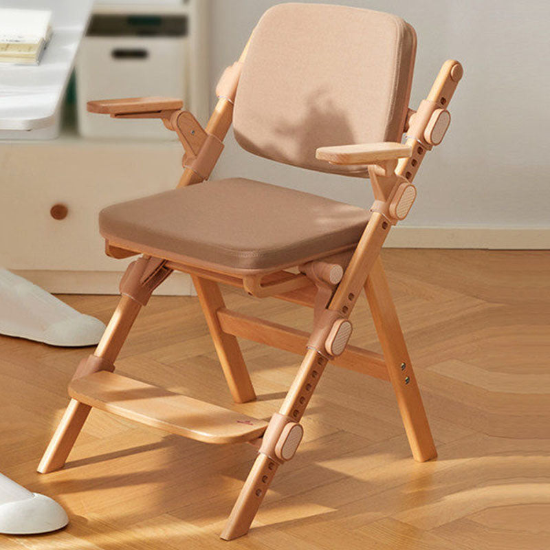 Modern Minimalist Triangular Cat Scratching Leather Beech &amp; Solid Wood Plywood Adjustable Kids Desk Chair Backrest Armrest For Study