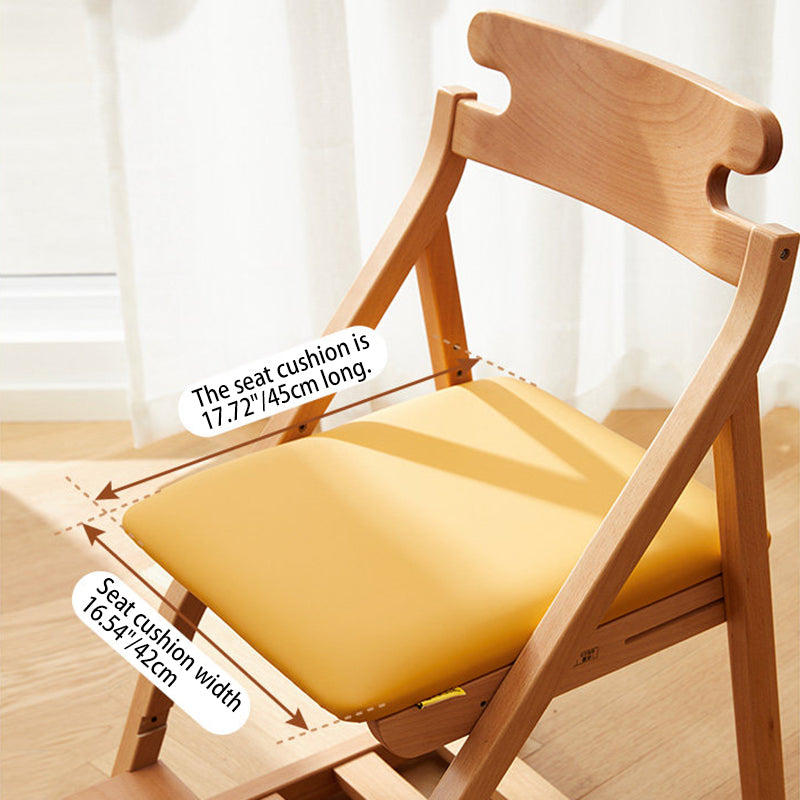 Chaise de bureau ergonomique pour enfants, moderne et minimaliste, triangulaire, en bois de hêtre massif, contreplaqué, cuir silicone, réglable, sans accoudoirs, avec dossier pour l’étude 