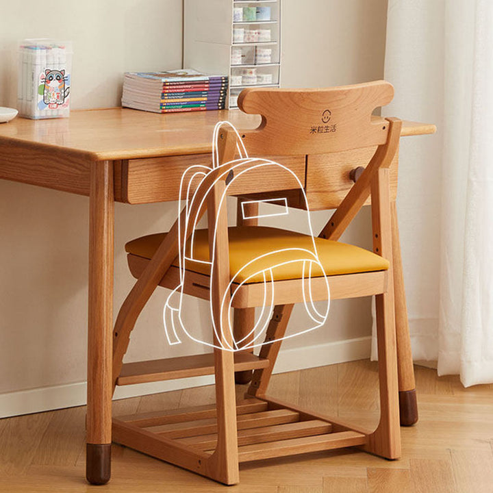 Chaise de bureau ergonomique pour enfants, moderne et minimaliste, triangulaire, en bois de hêtre massif, contreplaqué, cuir silicone, réglable, sans accoudoirs, avec dossier pour l’étude 