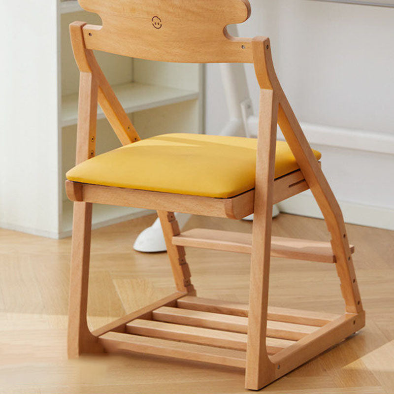 Chaise de bureau ergonomique pour enfants, moderne et minimaliste, triangulaire, en bois de hêtre massif, contreplaqué, cuir silicone, réglable, sans accoudoirs, avec dossier pour l’étude 