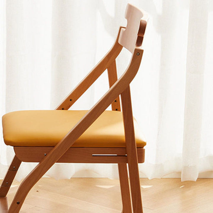 Chaise de bureau ergonomique pour enfants, moderne et minimaliste, triangulaire, en bois de hêtre massif, contreplaqué, cuir silicone, réglable, sans accoudoirs, avec dossier pour l’étude 