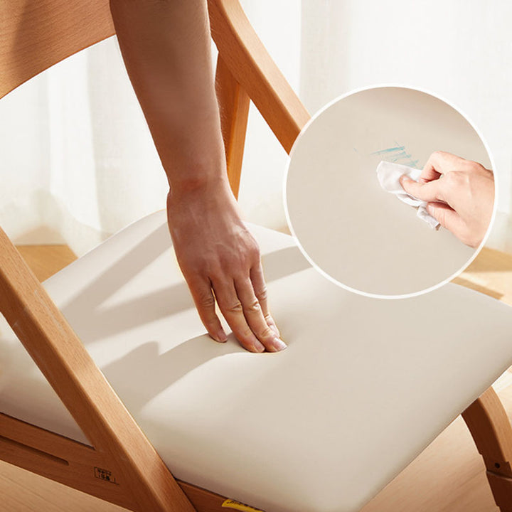 Chaise de bureau ergonomique pour enfants, moderne et minimaliste, triangulaire, en bois de hêtre massif, contreplaqué, cuir silicone, réglable, sans accoudoirs, avec dossier pour l’étude 