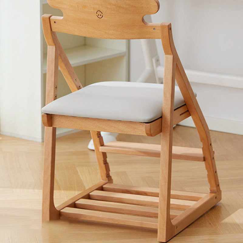 Chaise de bureau ergonomique pour enfants, moderne et minimaliste, triangulaire, en bois de hêtre massif, contreplaqué, cuir silicone, réglable, sans accoudoirs, avec dossier pour l’étude 