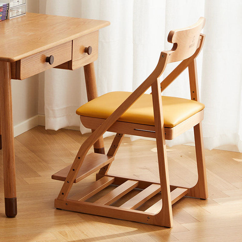 Chaise de bureau ergonomique pour enfants, moderne et minimaliste, triangulaire, en bois de hêtre massif, contreplaqué, cuir silicone, réglable, sans accoudoirs, avec dossier pour l’étude 