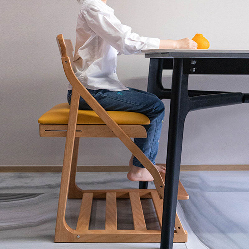 Chaise de bureau ergonomique pour enfants, moderne et minimaliste, triangulaire, en bois de hêtre massif, contreplaqué, cuir silicone, réglable, sans accoudoirs, avec dossier pour l’étude 