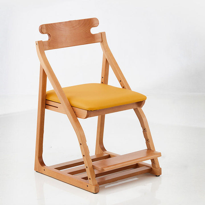 Chaise de bureau ergonomique pour enfants, moderne et minimaliste, triangulaire, en bois de hêtre massif, contreplaqué, cuir silicone, réglable, sans accoudoirs, avec dossier pour l’étude 