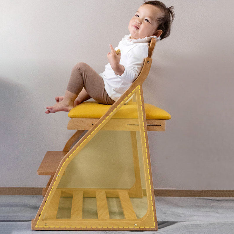 Chaise de bureau ergonomique pour enfants, moderne et minimaliste, triangulaire, en bois de hêtre massif, contreplaqué, cuir silicone, réglable, sans accoudoirs, avec dossier pour l’étude 