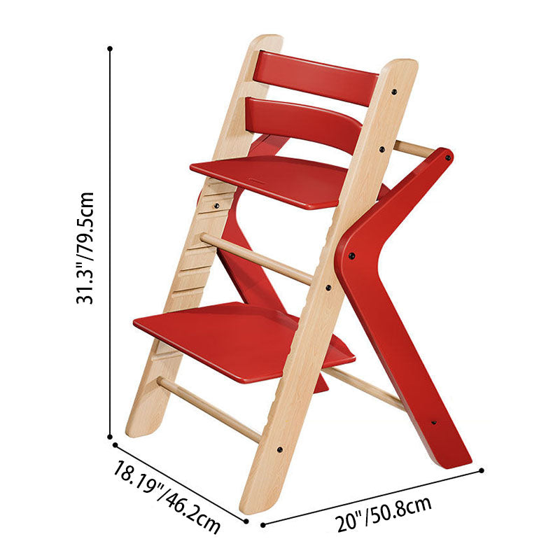 Contemporary Creative Geometric Beech Wood Solid Wood Plywood Adjustable Kids Dining Chair Backrest Armless For Dining Room