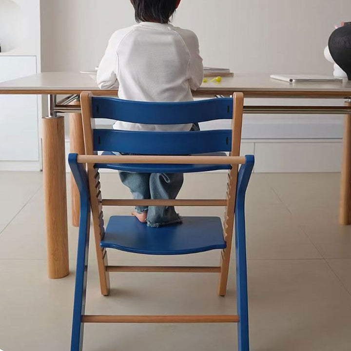 Contemporary Creative Geometric Beech Wood Solid Wood Plywood Adjustable Kids Dining Chair Backrest Armless For Dining Room