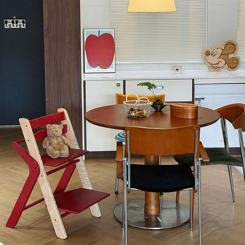 Contemporary Creative Geometric Beech Wood Solid Wood Plywood Adjustable Kids Dining Chair Backrest Armless For Dining Room
