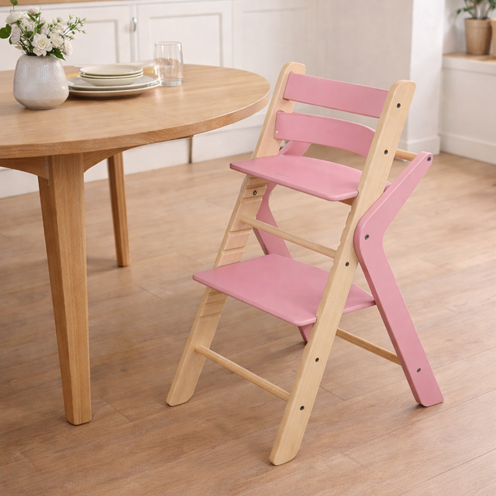 Contemporary Creative Geometric Beech Wood Solid Wood Plywood Adjustable Kids Dining Chair Backrest Armless For Dining Room
