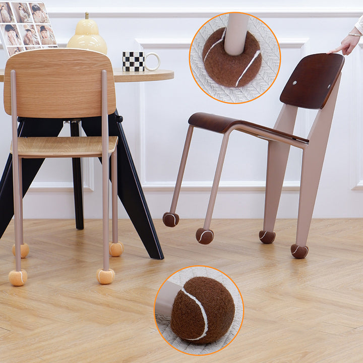Chaise de salle à manger contemporaine créative en contreplaqué de chêne géométrique et acier au carbone, dossier, sans accoudoirs, pour salle à manger 