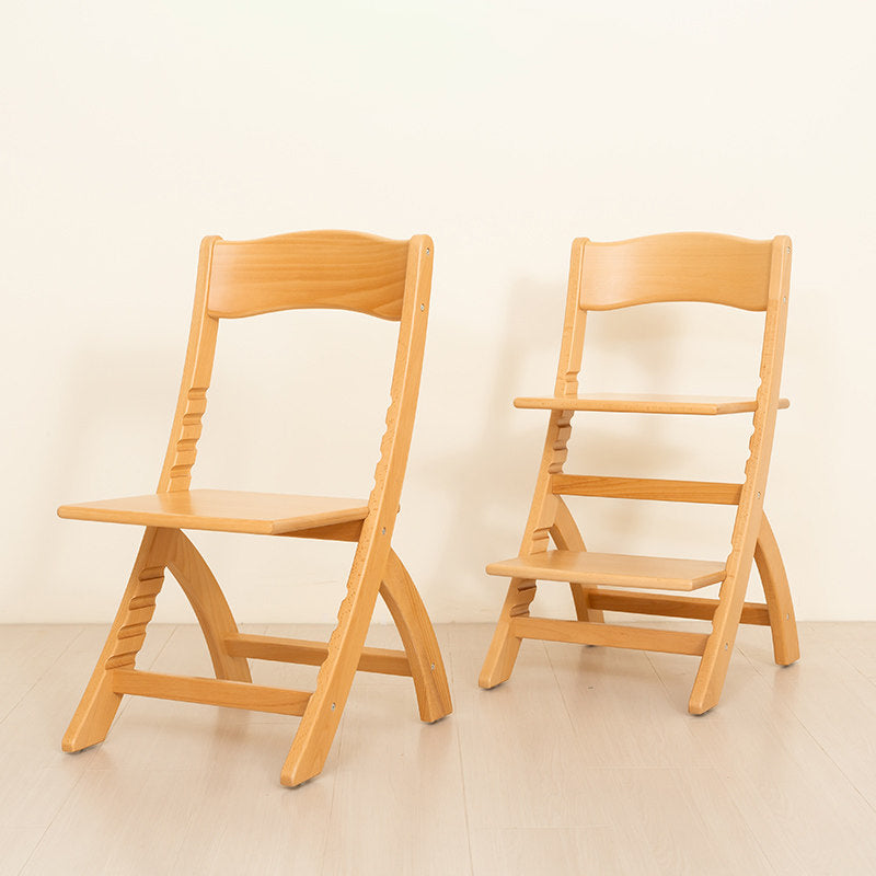 Moderno Minimalista Rectangular de Madera de Haya Ajustable Silla de Escritorio para Niños Respaldo Sin Brazos para Estudio 