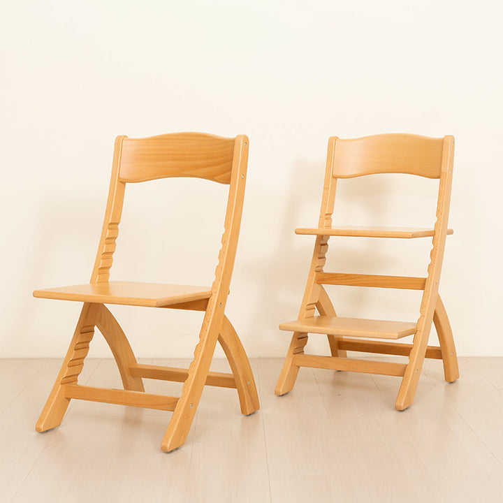 Moderno Minimalista Rectangular de Madera de Haya Ajustable Silla de Escritorio para Niños Respaldo Sin Brazos para Estudio 