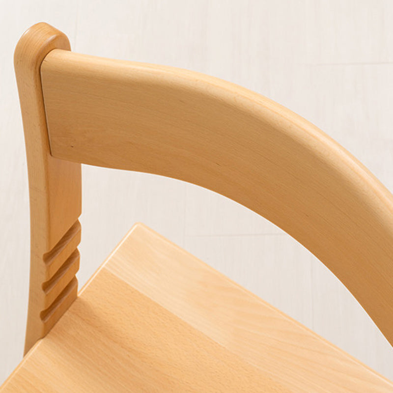 Moderno Minimalista Rectangular de Madera de Haya Ajustable Silla de Escritorio para Niños Respaldo Sin Brazos para Estudio 